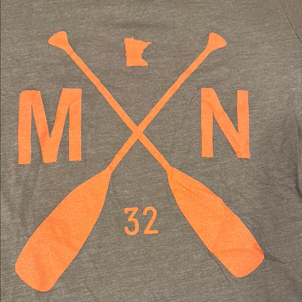 Gray and Orange Graphic Men's Shirt